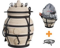 Keramische tandoor Don Sarmat - Multifunctionele Houtoven BBQ - Voor de Fijnproever! *** Met beschermhoes EN onderstel