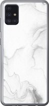 Geschikt voor Samsung Galaxy A52 5G hoesje - Marmer print - Wit - Lijn - Siliconen Telefoonhoesje