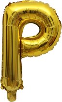 Folieballon / Letterballon Goud  - Letter P - 41cm