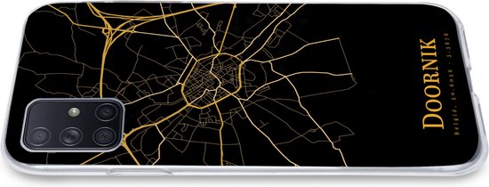 Coque Samsung Galaxy A51 5G - Tournai - Carte - Or - Coque de téléphone en Siliconen