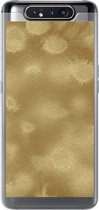 Geschikt voor Samsung Galaxy A80 hoesje - Goud - Verf - Abstract - Siliconen Telefoonhoesje