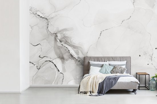 Papier Peint - Papier Papier peint photo Marbre - Zwart - Motifs - Largeur 330 cm x Hauteur 220 cm