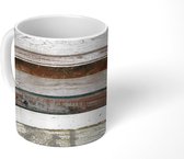 Mok - Koffiemok - Structuren - Plank - Hout - Abstract - Mokken - 350 ML - Beker - Koffiemokken - Theemok