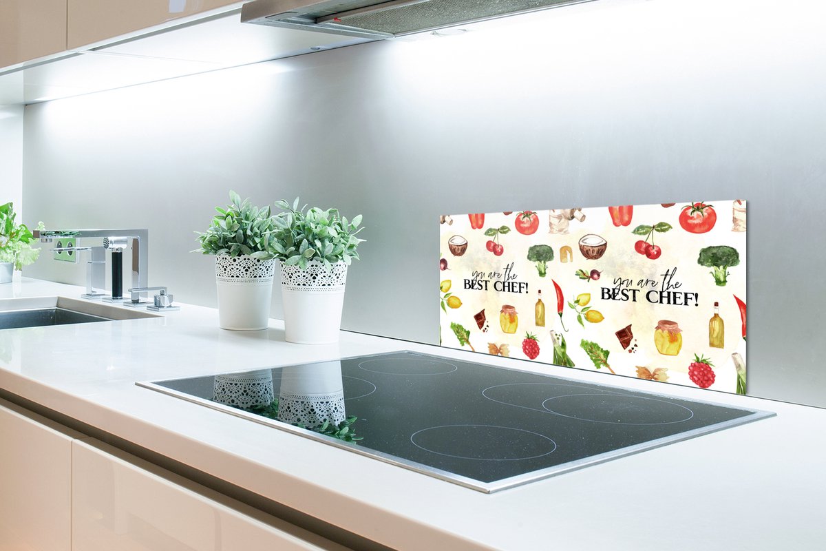 KitchenYeah Spatscherm 60x30 cm - You are the best chef - Aluminium thumbnail 3