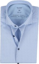 OLYMP - Lvl 5 Overhemd 24/Seven Stippen Blauw - 41 - Heren - Slim-fit