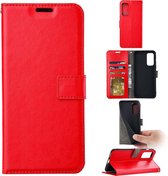 LuxeBass Telefoon Wallet Bookcase voor iPhone 7 / 8 / SE 2020 - Portemonnee telefoonhoesje voor Bankpassen - Kunstleer - Siliconen Houder - Magnetische sluiten - Rood - telefoonhoes - gsm hoes - telefoonhoesjes - telefoonhoes - gsm hoes - gsm hoesjes