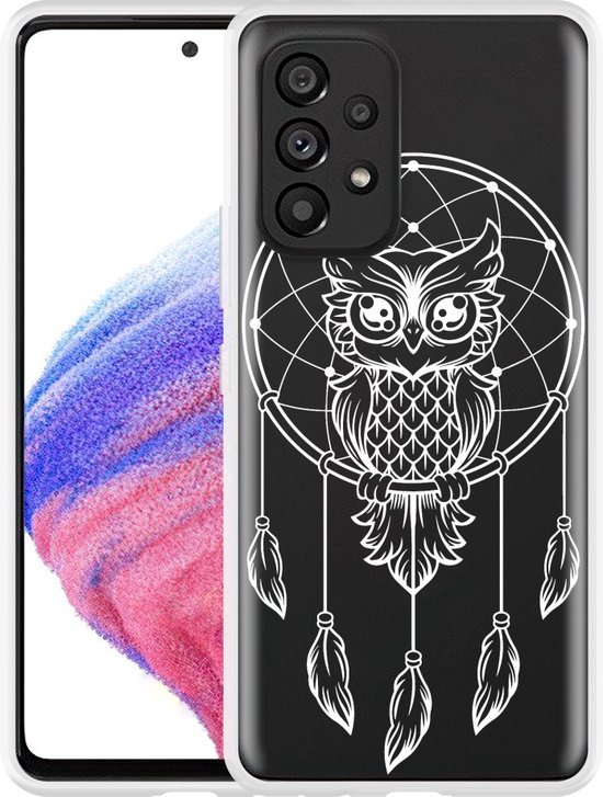 Samsung Galaxy A53 Hoesje Dream Owl Mandala White 