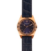 Brunmontagne Representor 40mm Rgoud/Gepolijste bezel/Blauw/Lederen band