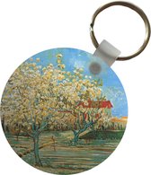 Sleutelhanger - Boomgaard in bloei - Vincent van Gogh - Plastic - Rond - Uitdeelcadeautjes