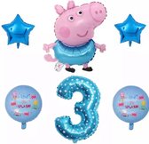 Peppa Pig folie ballonen 6 stuks Decoratie Kinderen Verjaardag Ballon Nummer 3