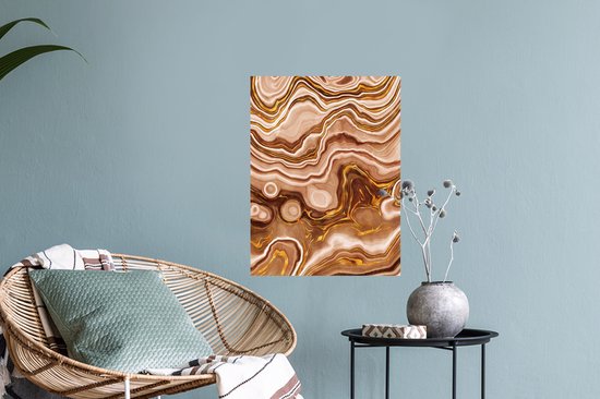 Stickers muraux - Feuille Autocollant - Marbre - Or - Cercle - 30x40 cm - Feuille Adhésive - Stickers muraux Chambre Enfant - Papier Peint Auto Adhésif