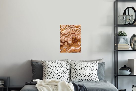 Stickers muraux - Feuille Autocollant - Marbre - Or - Cercle - 30x40 cm - Feuille Adhésive - Stickers muraux Chambre Enfant - Papier Peint Auto Adhésif