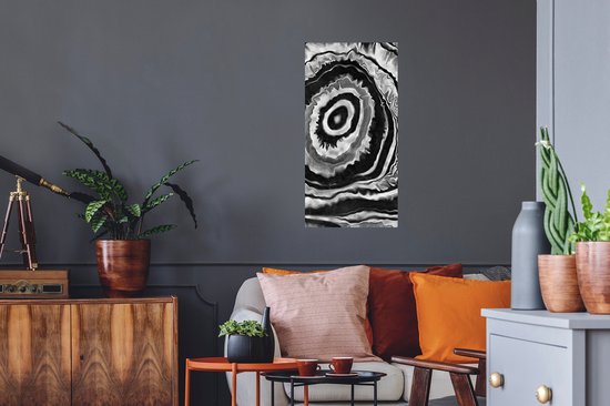 Stickers muraux - Sticker Feuille - Marbre - Zwart - Grijs - 40x80 cm - Film Adhésif - Stickers muraux Chambre Enfant - Papier Peint Auto Adhésif