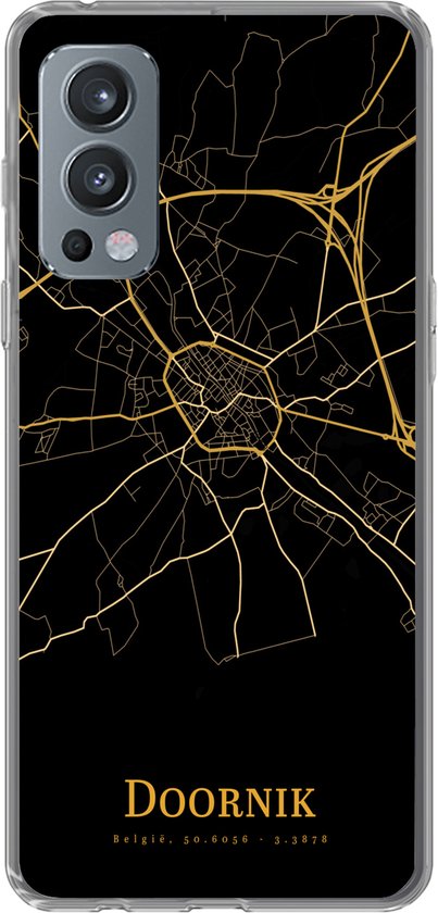 OnePlus Nord 2 5G - Tournai - Carte - Or - Coque de téléphone en Siliconen