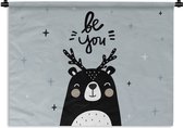 Wandkleed - Wanddoek - Spreuken - Be you - Baby - Quotes - Kids - Kinderen - Jongens - Meiden - 120x90 cm - Wandtapijt