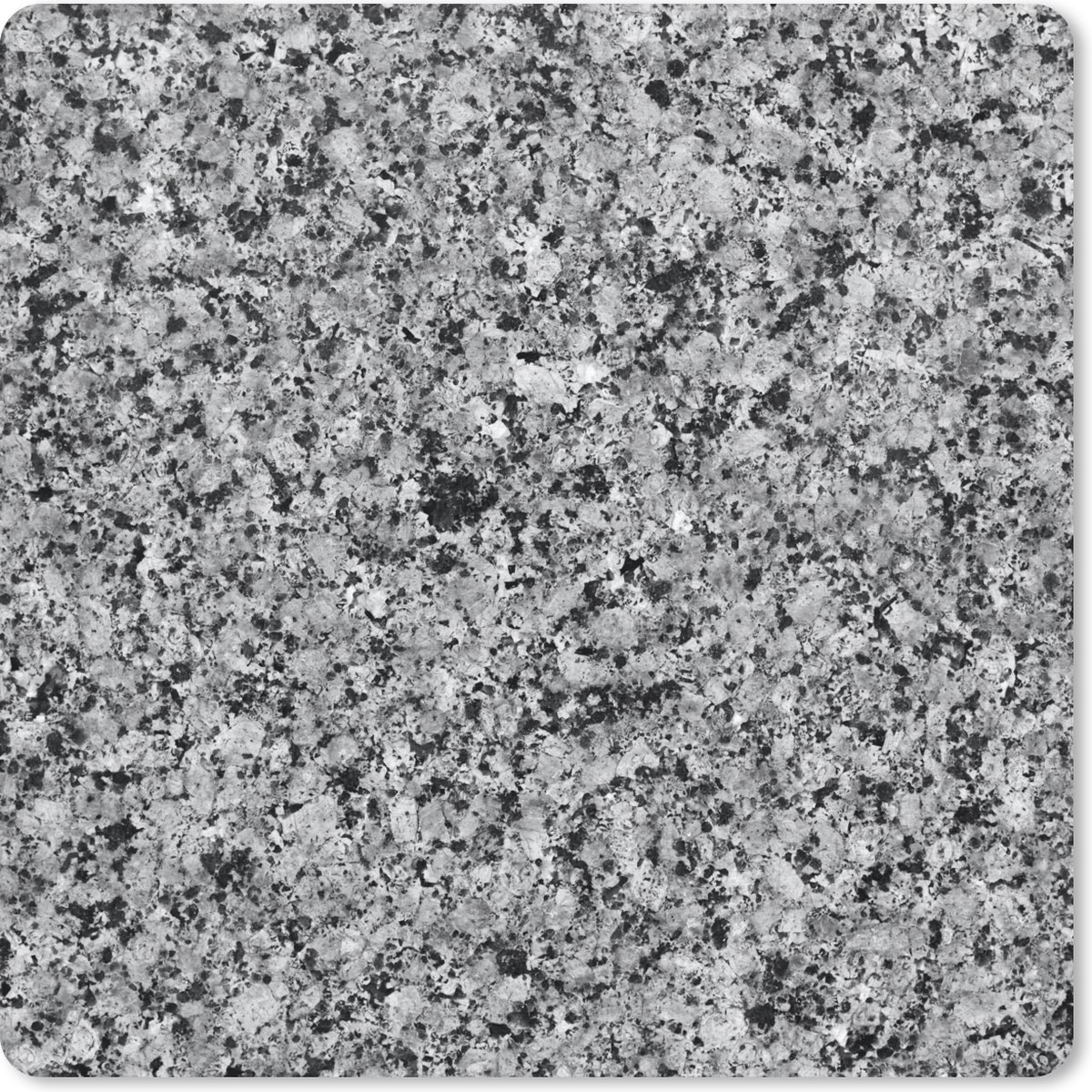 Muismat 30x30 cm - Mousepad Kristal - Zwart - Grijs - Graniet print - Muismatten