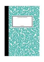 Notitieboek - Klassiek - Turquoise - Zwart - Gelijnd - Softcover - Lijntjes - School - Studie - Dagboek - Cadeau - Relatiegeschenk - Softcover - Boekenlegger - Composition