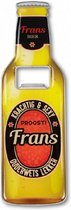 flesopener Frans 8,5 x 6 cm staal geel/rood