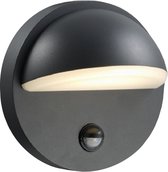 Olucia Shelby - Moderne Buiten wandlamp met bewegingssensor - Aluminium - Zwart