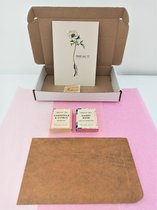 Brievenbuscadeau cadeauset mini zeepjes incl. bedankkaart handmade - Sweet Rose