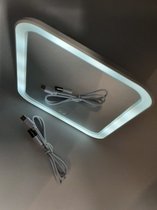 Spiegel - Make up Spiegel met LED Verlichting - Wit - Dimfunctie - USB Oplaadbare ( kabel incl )