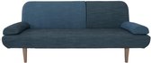 TILDA Decoratieve 3-zits slaapbank - Donkerblauw fluweel en houten poten - B 192 x D 88,5 x H 78 cm