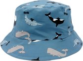Zonnehoedje jongen Blauw Dolfijn- mutsje - hoedje -Zomer- Vakantie- Strand hoedje - Baby – Peuter – Kinderen | 1- 3 jaar | UV Werend | Strandhoedje - Roze