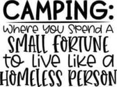 Muursticker - Muursticker - Raamsticker - Camping - Homeless Person - 30x50cm - Zwart
