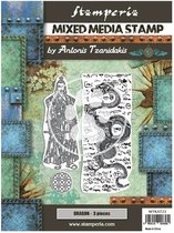 Stamperia Mixed Media Stamp Sir Vagabond in Japan Dragon (WTKAT23)