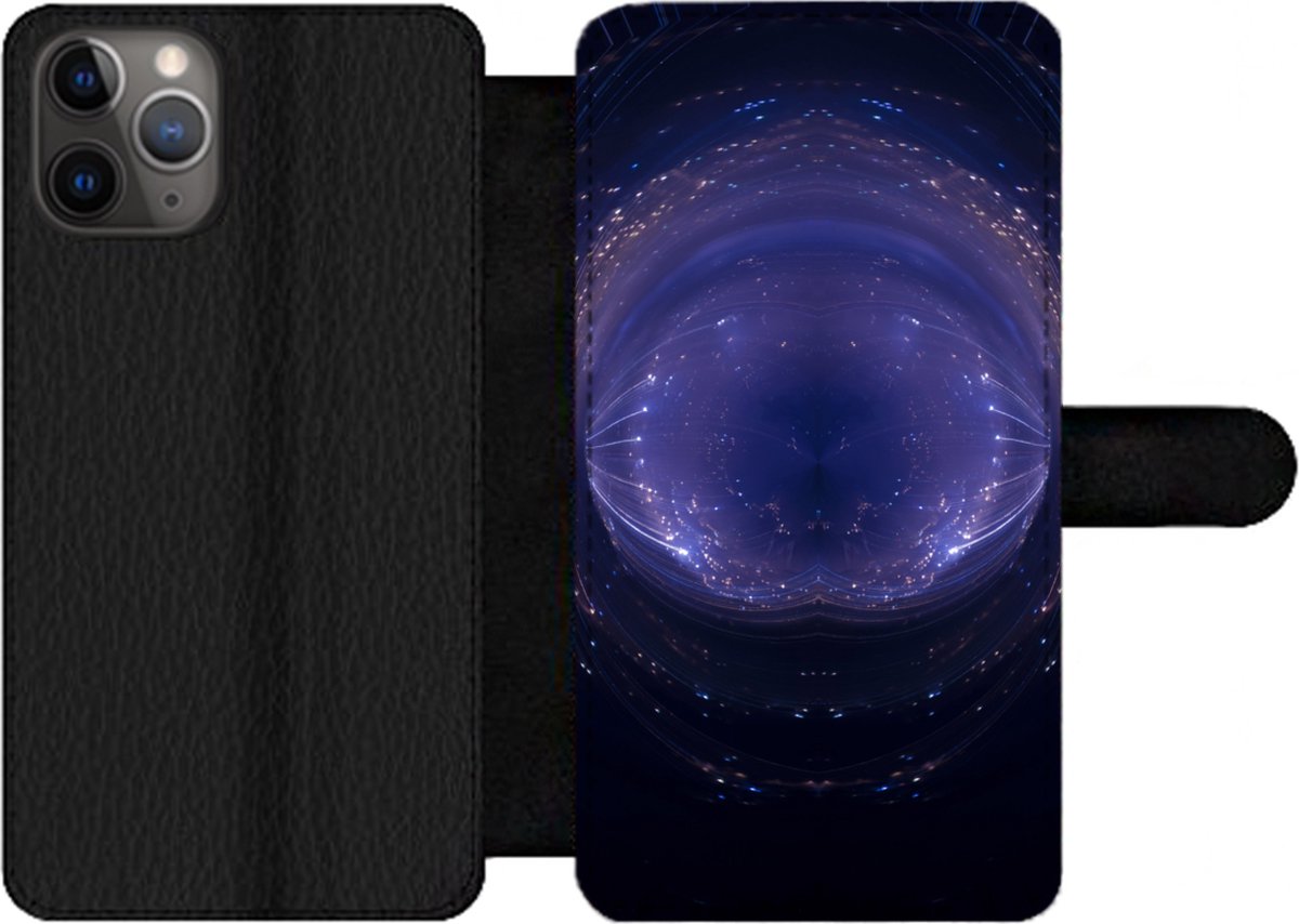 Telefoonhoesje Geschikt voor iPhone 11 Pro Max telefoonhoesje - Licht - Abstract - Nacht - Met vakjes - Wallet case met magneetsluiting