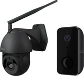 Looki Slimme Indoor / Outdoor Beveiliging set - 1x Looki Draadloze FHD Batterij Camera & 1x 360Pro PTZ IP Camera - WiFi & App - incl. 2x 32GB SD-kaart