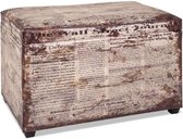 Hocker met opberguimte - Opbergbank Vintage - Kunstlederen Opbergkist - 65 x 42 x 40 cm