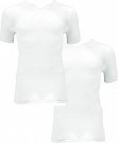 T-shirts Basic heren viscose/katoen wit 2 stuks maat S