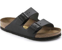 Birkenstock Arizona Slippers Zwart Leer Narrow-fit - maat 43
