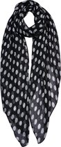 Juleeze Sjaal Dames Print 90x180 cm Zwart Synthetisch Stippen Shawl Dames Cadeau voor haar