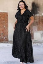 HASVEL -Zwarte Groote maat jurk- maat XXL-Galajurk-Avondjurk-HASVEL-Black Plus Size Dress-Size XXL-Prom Dress-Evening Dress