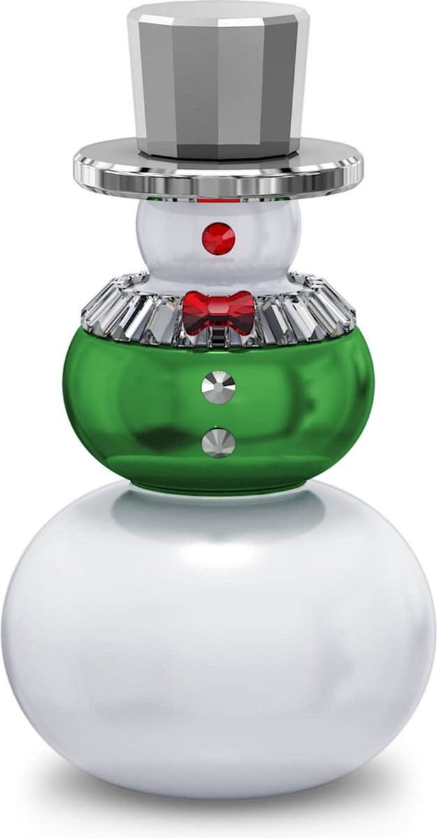 Swarovski beeldje Holiday Cheers Sneeuwpop 5596361 | groen sneeuwpop kerstdecoratie | modern woonaccessoire cadeau sierobject