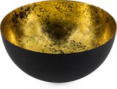 Schaaltje -  KY decorations - zwart met goud - metaal - 15x15x7cm