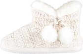 sloffen gebreid meisjes textiel/elastomeer beige mt 35-36