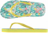 teenslippers meisjes groen/geel maat 27-28