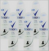 Rexona Invisible Black & White Deo Spray 0% - Voordeelverpakking 6 x 150 ml