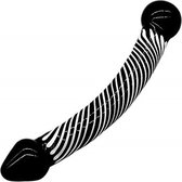 Glazen dildo zwart met witte details curved / Sex toys voor koppels