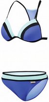 bikini B-cup dames polyamide blauw/turquoise maat 36