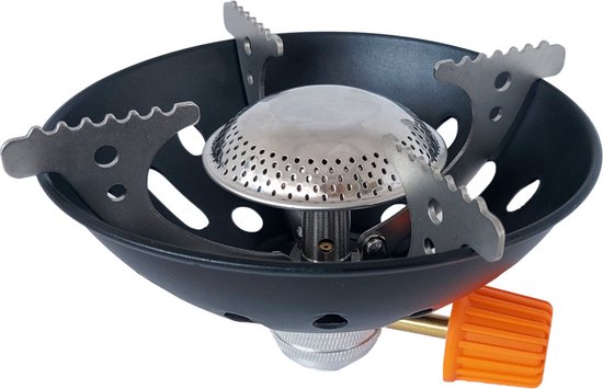 SMH LINE® Dubbele Campingland - Portable GAS Stove - 2-Pits - RVS - Camping kooktoestel - Kookbrander - Gasbranders- kookstel- Draagbaar Gasfornuis- INCLUSIEF 16x Gasflessen 63 x 28 x 11,5 cm Zwart