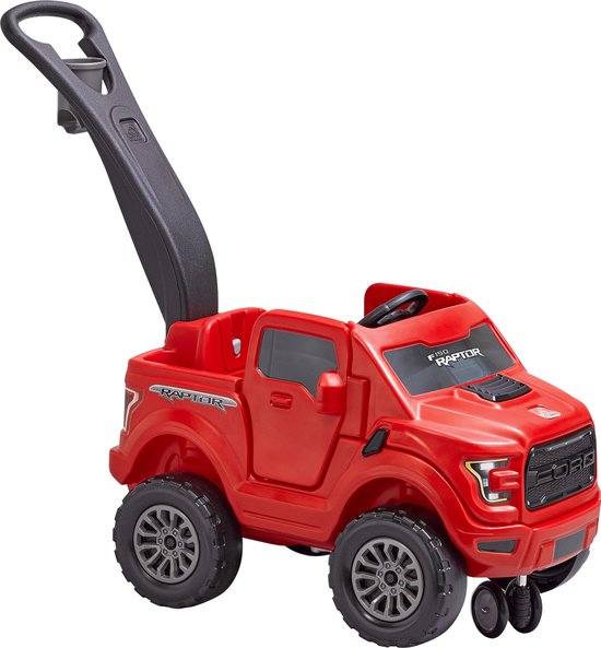 Step2 Ford F-150 Raptor SVT Voiture Enfant Porteur rouge - Véhicule jouet  avec barre