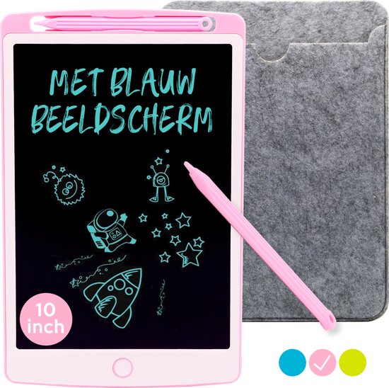 Boven hoofd en schouder opladen Informeer LCD Tekentablet Kinderen "Roze" 10 inch Incl. Hoesje - Sinterklaas - Cadeau  Meisjes -... | bol.com