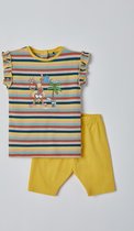 Woody pyjama baby meisjes - multicolor gestreept - mandrill aap - 221-3-BAB-S/929 - maat 86