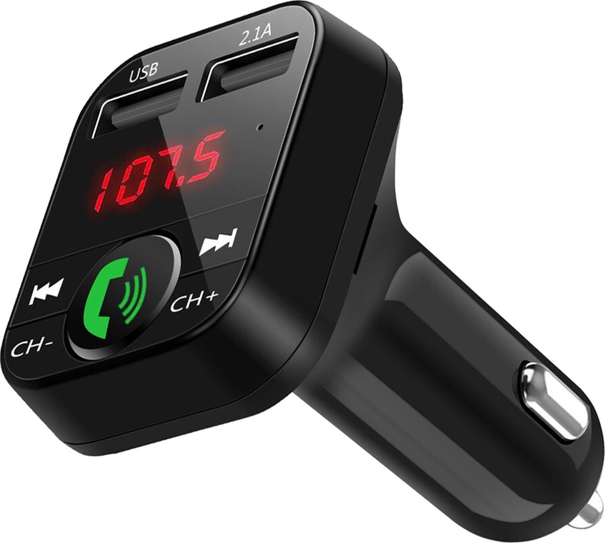 Bluetooth FM Transmitter voor in de Auto met USB - Bluetooth 3.0 Radio - BT handsfree carkit - Merkloos