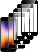 Screenprotector geschikt voor iPhone SE 2022 / SE 2020 – Full Screen Protector Tempered Glass - 4 Stuks