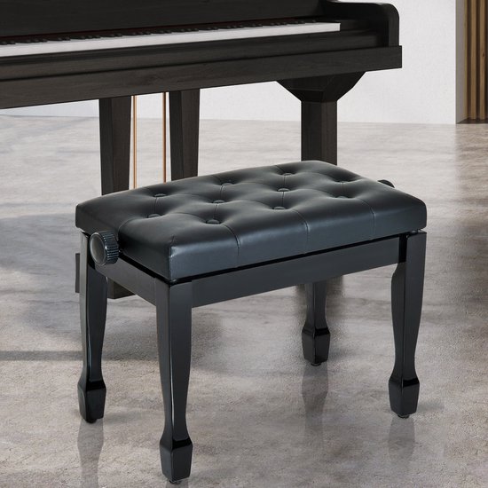 Banc de piano pliable - Tabouret pour clavier avec assise rembourrée -  réglable en